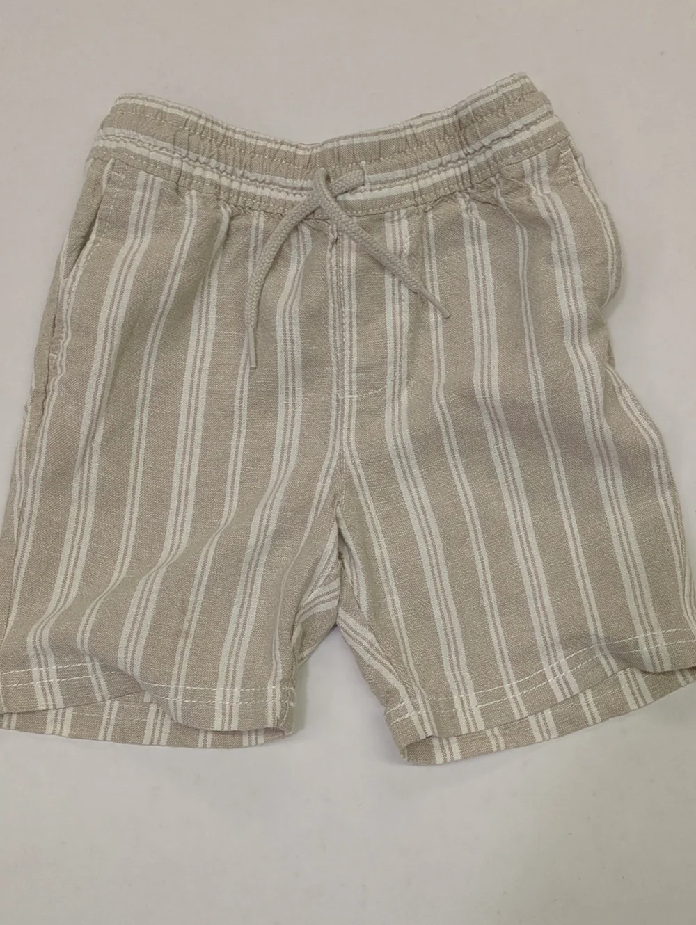Striped Cream and Solid Mint Shorts Set
